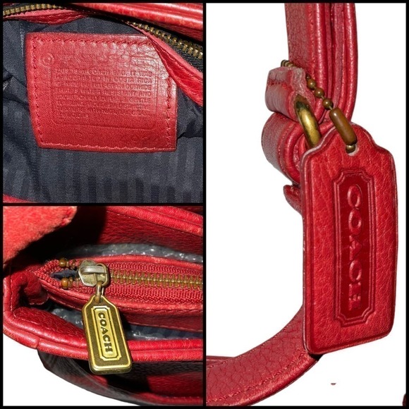 Coach Vintage Sonoma Convertible Crossbody Bag 4924 Red Pebbled Leather C/Rica - Picture 7 of 15